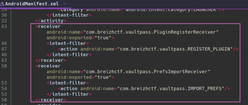 manifest receivers